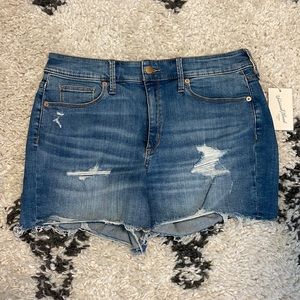 High rise midi shorts